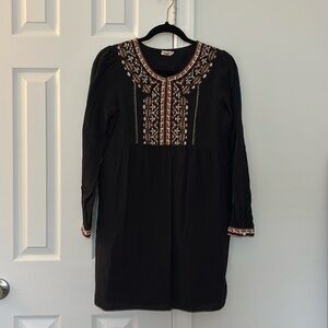 Faherty boho long sleeved embroidered dress